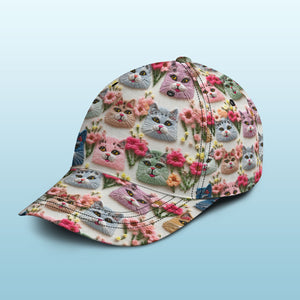 Cat Flowers Cat Lovers Gift Cap 3D Printed VQ231303