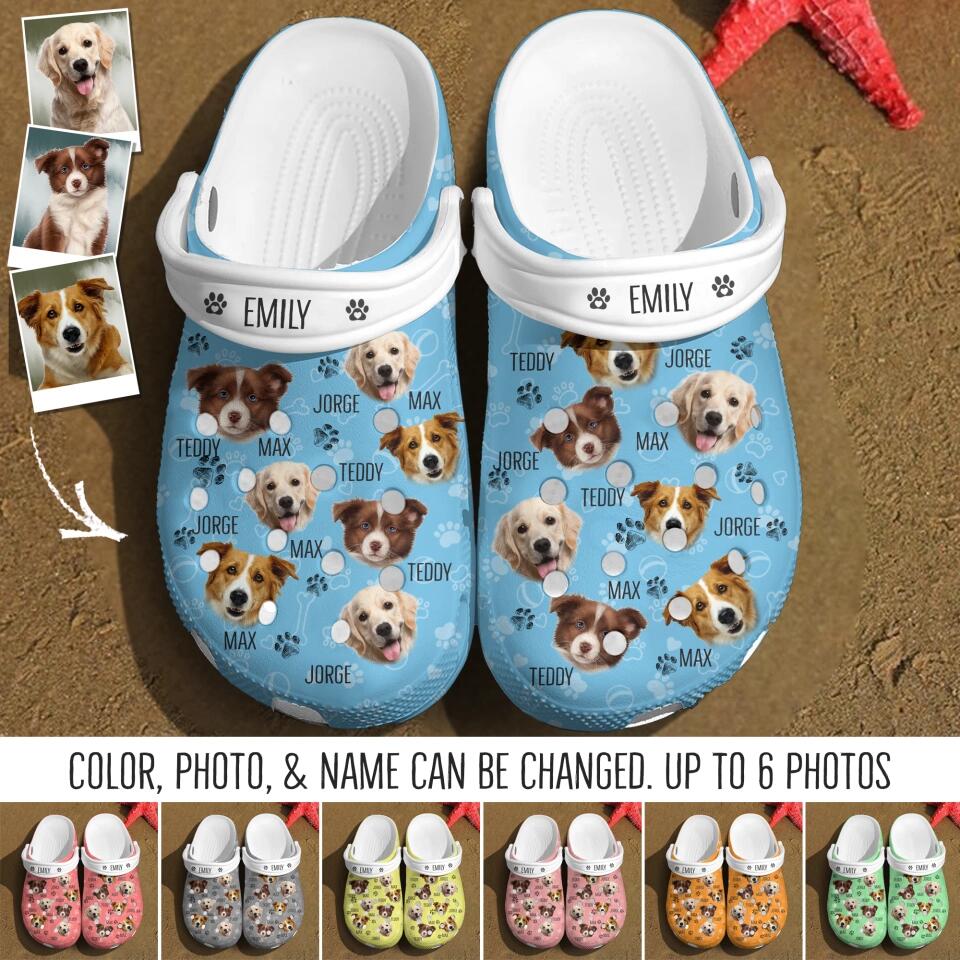 Personalized Upload Your Dog's Photo Clog Slipper Shoes Printed 23MAR-DT03