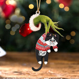 Personalized Hand Holding Cat Xmas Gift Acrylic Ornament Printed PTN23750