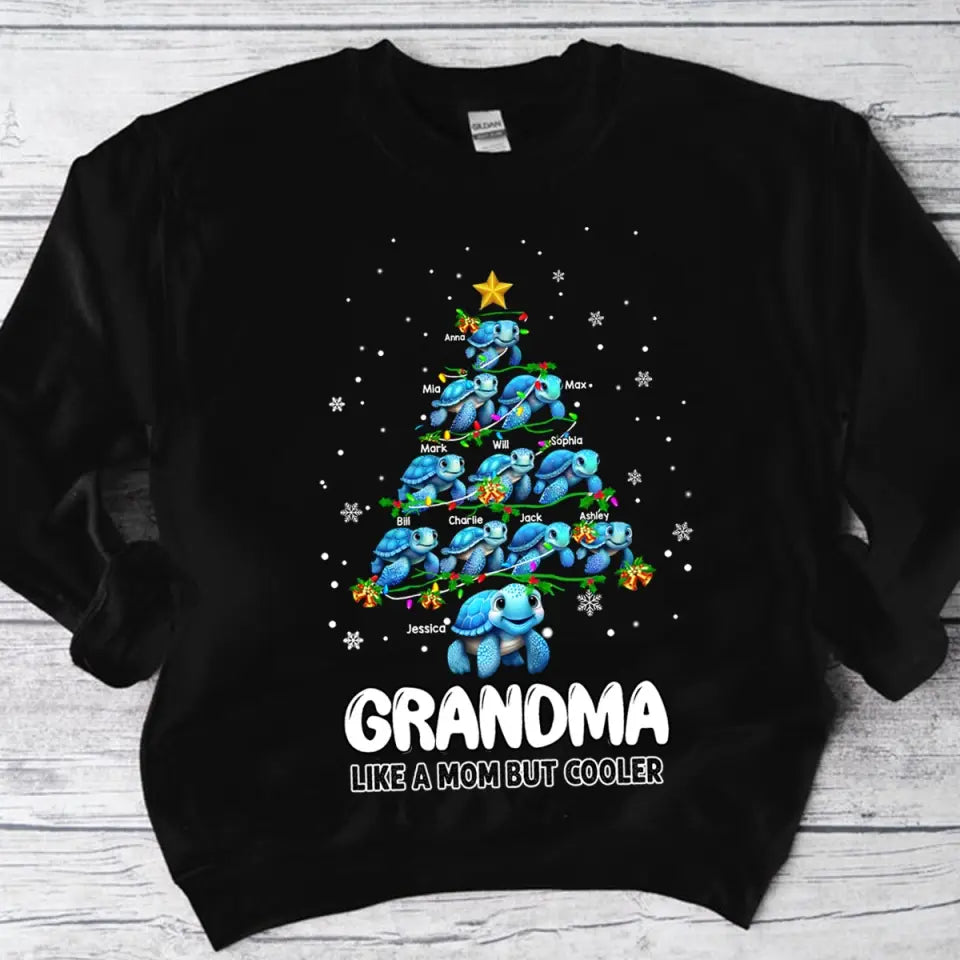 Personalized Grandma Like A Mom But Cooler Christmas Tree Xmas Gift Sweatshirt Printed HTHVQ23859