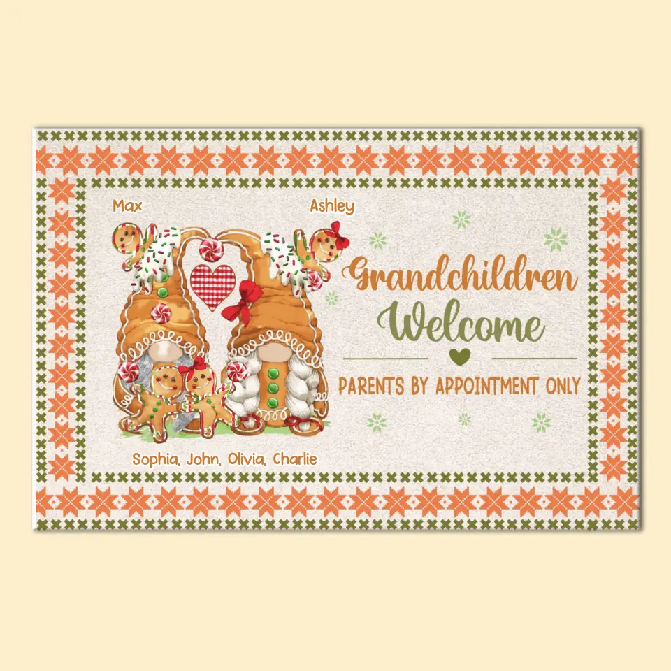 Personalized Grandchildren Welcome Parents By Appoinment Only Doormat Printed NMTVQ23994