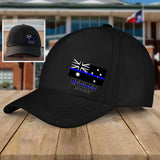 Personalized Australian Thin Blue Line Retired Custom Served Times Black Cap QTHN1162