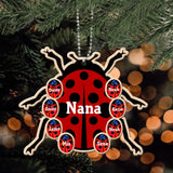 Personalized Grandma Bugs & Kid Custom Name Wooden Ornament Printed KVH231227