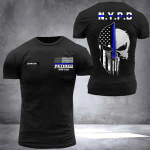 Personalized Thin Blue Line Law Enforcement Sheepdog Custom Your Year Tshirt 2D Printed 231547AHVH