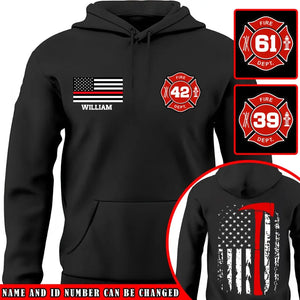 Personalized US Firefighter Custom Name & ID Hoodie 2D Printed LAHVQ231719