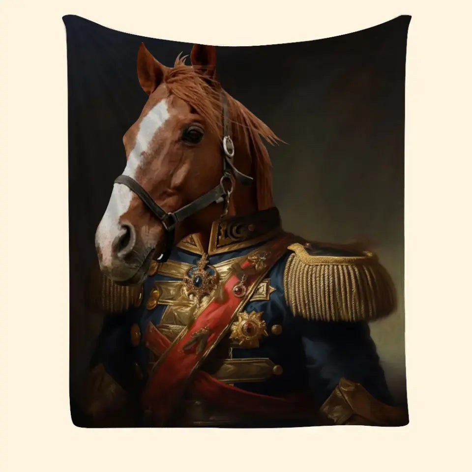 Personalized  Upload Your Horse Photo Royal Horse Lovers Gift Sherpa or Fleece Blanket Printed HN2443