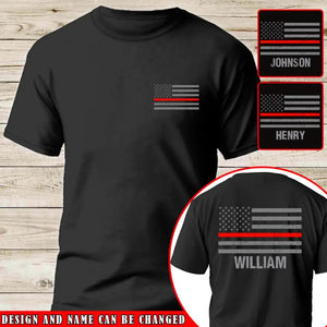 Personalized US Firefighter Custom Name T-shirt VQ24100