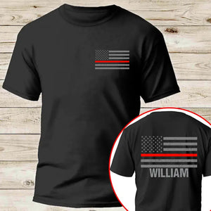 Personalized US Firefighter Custom Name T-shirt VQ24100