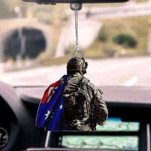 Personalized Australian Veteran Car Hanging Acrylic Ornament Printed LAHVQ24125