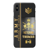 Personalized Army Proudly Served Canadian Veteran Gold Rank Camo Phonecase Printed AHVQ24295