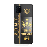 Personalized Army Proudly Served Canadian Veteran Gold Rank Camo Phonecase Printed AHVQ24295