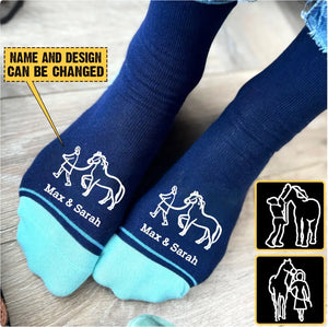 Personalized Horse Girl Custom Name Horse Lovers Gift Sock 3D Printed LVA24325