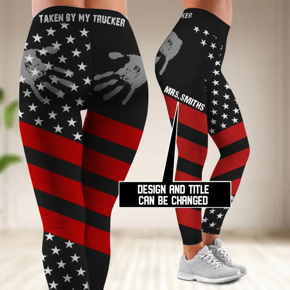 Personalized Taken By My Trucker Legging QTVQ24371