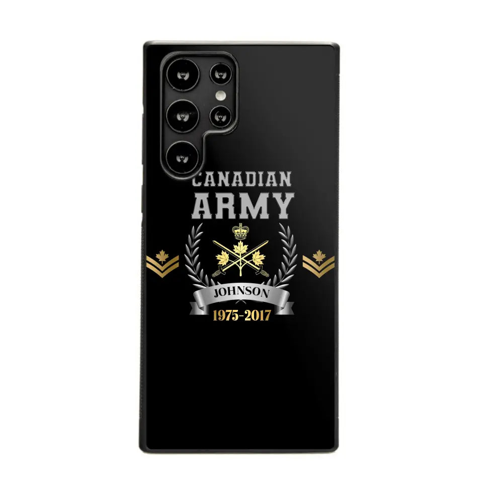 Personalized Canadian Army Rank Camo Custom Name & Time Phonecase Printed AHVQ24540