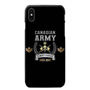 Personalized US Army Rank Camo Custom Name & Time Phonecase Printed AHVQ24540