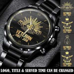 Personalized Australian Veteran Name & Served Time Watch Printed QTVQ24558