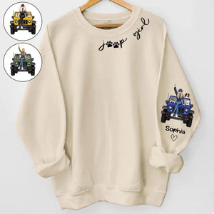 Personalized Jeep Girl & Dog Custom Name Sweatshirt Printed HN24661