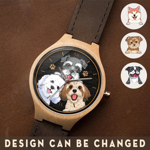 Personalized Dog Names Dog Lovers Gift Woman Wood Watch Printed HN24665