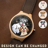 Personalized Dog Names Dog Lovers Gift Woman Wood Watch Printed HN24665