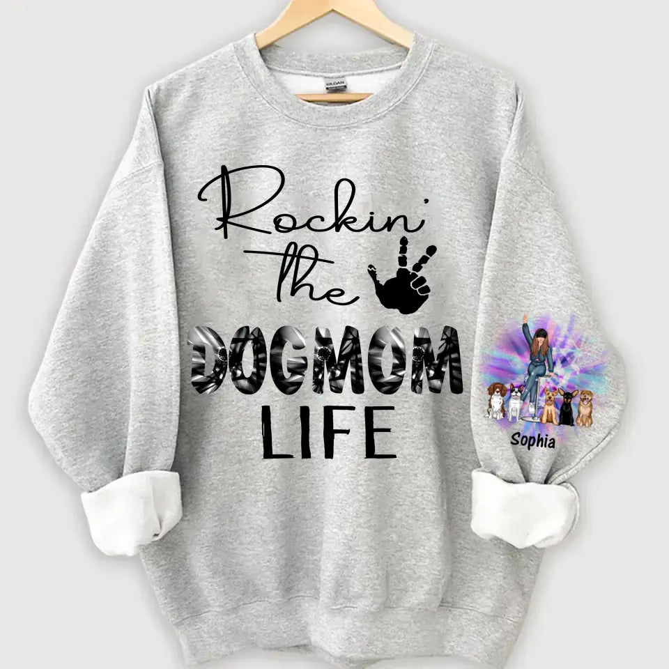 Personalized Rockin The Dog Mom Life Sweatshirt Printed HN24687