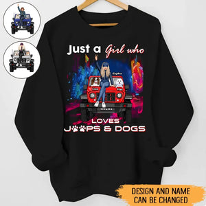 Personalized Just A Girl Who Loves Jeeps & Dog Sweatshirt Printed HN24716