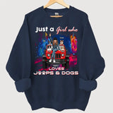 Personalized Just A Girl Who Loves Jeeps & Dog Sweatshirt Printed HN24716