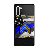 Personalized Honor Serve Protect US Police Branch Rank Camo Custom Name Phonecase Printed KVH24724