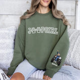 Personalized Jeep Girl & Dogs Jeep Lovers Dog Lovers Gift Sweatshirt Printed HN24727