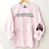 Personalized Jeep Girl & Dogs Jeep Lovers Dog Lovers Gift Sweatshirt Printed HN24727