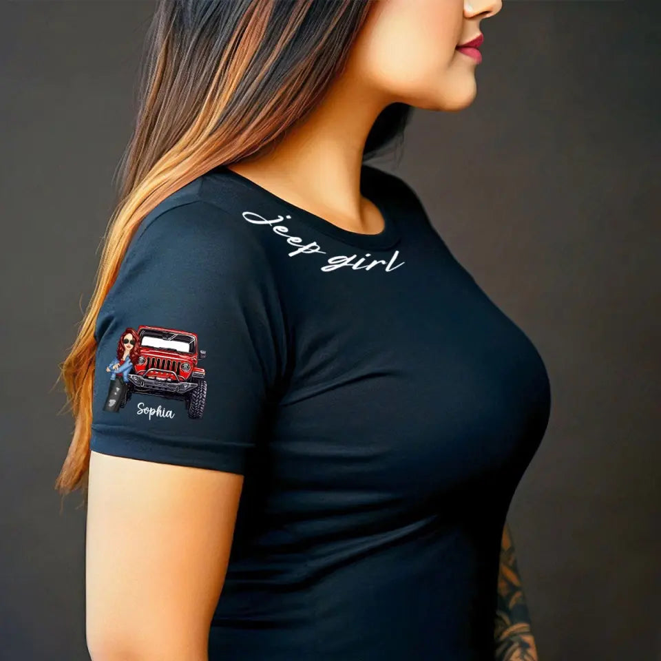 Personalized Jeep Girl Custom Name Woman T-shirt Printed VQ24760