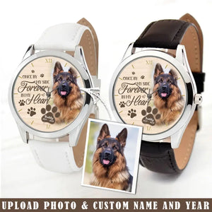 Personalized Upload Your Dog Photo Dog Once By My Side Forever In My Heart Watch Printed QTVQ24757