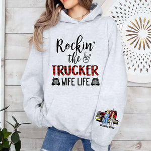 Personalized Rockin' The Trucker Wife Life Hoodie 2D Printed HN24931