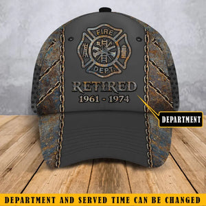 Personalized Retired US Firefighter Custom Time 3D Cap QTKH24980