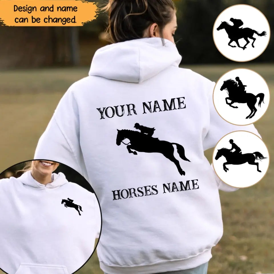 Personalized Horse Riding Horse Name Hoodie 2D Printed HN241191