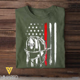 Personalized US Firefighter Helmet Custom ID Number T-shirt Printed QTKH241767