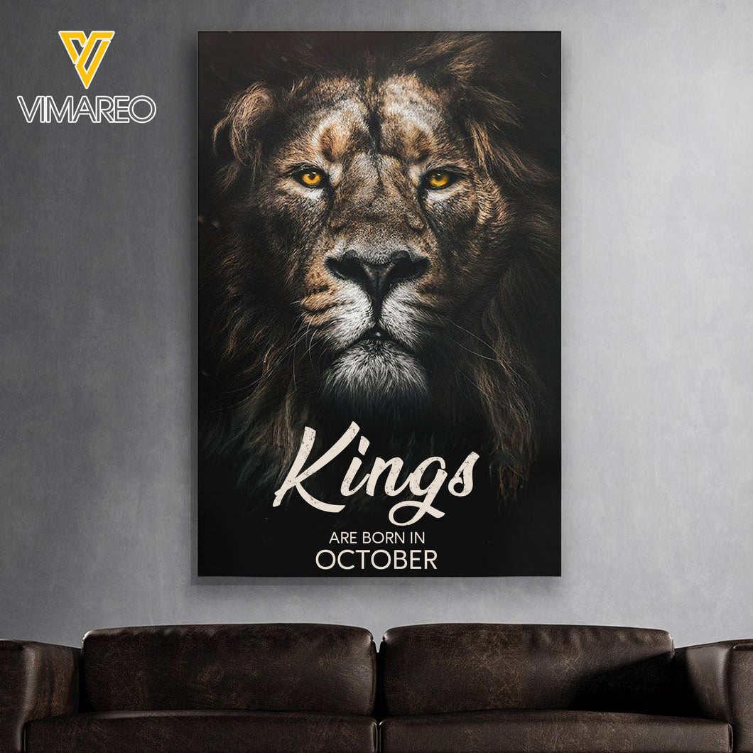 Kings Are Born In October Canvas Printed DEC-HC28