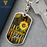PERSONALIZED NOVEMBER SUNFLOWER ALUMKEYCHAIN TNDT1611