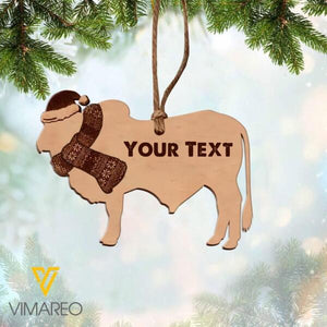 PERSONALIZED BRAHMAN CATTLE HANGING ORNAMENT CHRISTMAS NOV-HQ18