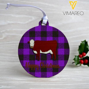 PERSONALIZED CATTLE HANGING ORNAMENT CHRISTMAS PRINTED NOV-HQ24