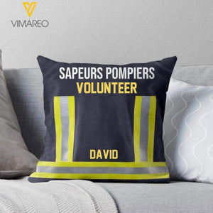 PERSONALIZED FRENCH FIREFIGHTER PILLOW PRINTED DEC-HQ01