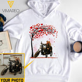 PERSONALIZED MOTOCYCLE COUPLE VALENTINE GIFT WHITE TSHIRT / HOODIE QTVQ2712