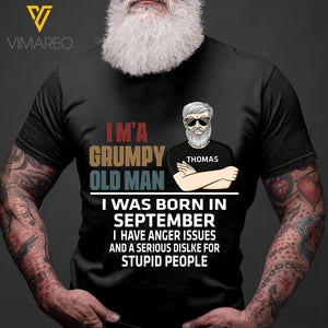 Personalized Grumpy Old Man Was Born In September Tshirt Printed 22FEB-MQ23