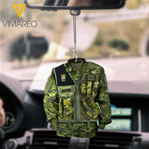 PERSONALIZED CANADIAN ARMY RANK CAR HANGING ORNAMENT 3T 2803