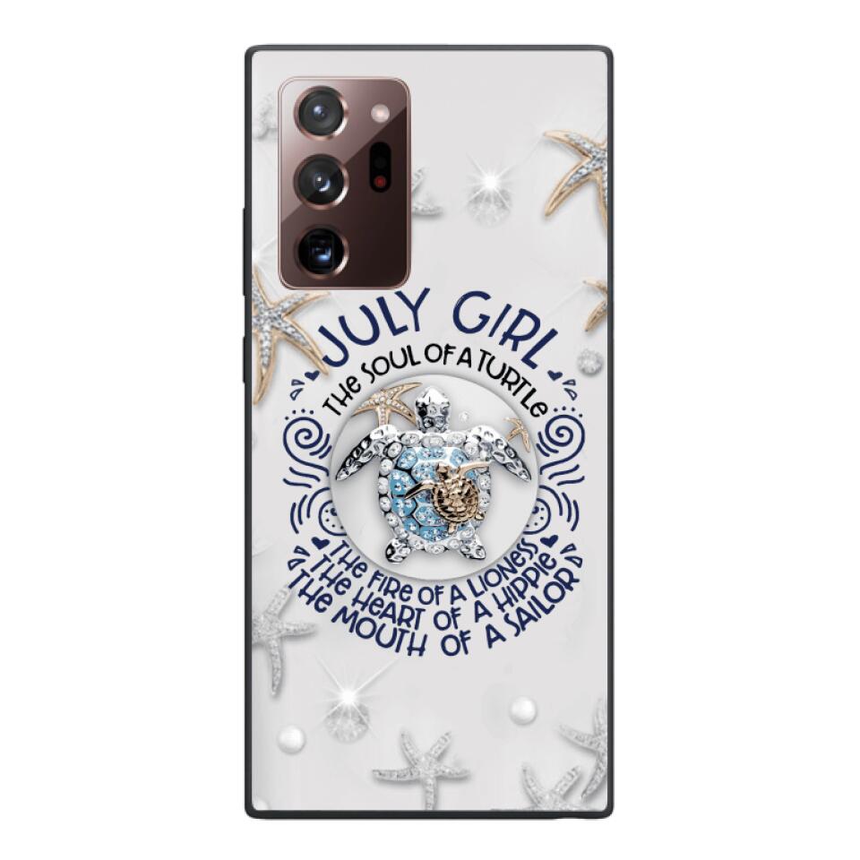 PERSONALIZED JULY TURTLE GIRL PHONECASE QTTQ2803