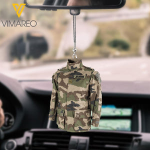 PERSONALIZED FRENCH VETERAN CAMO CAR HANGING ORNAMENT MTVQ2803
