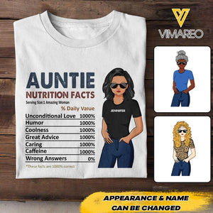 PERSONALIZED AUNTIE NUTRITION FACTS  TSHIRTS NQHC1305