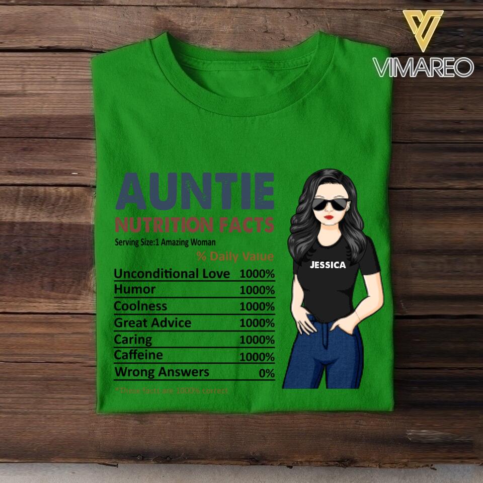 PERSONALIZED AUNTIE NUTRITION FACTS  TSHIRTS NQHC1305