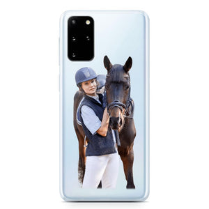 Personalized Girl Love Horse Transparent Silicone Phonecase Printed 22MAY-DT21