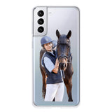 Personalized Girl Love Horse Transparent Silicone Phonecase Printed 22MAY-DT21