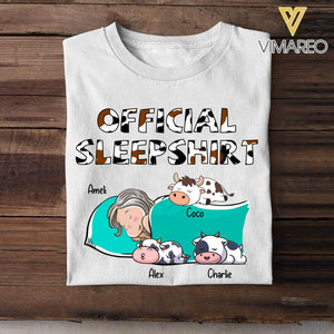 Personalized Official Sleepshirt Cow Tshirt Printed NQDT3005
